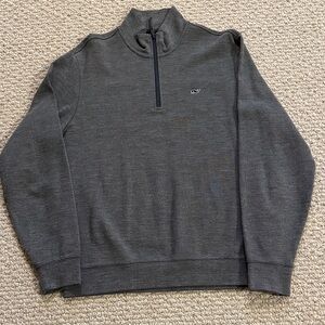Vineyard Vines Charcoal Zip-Up Sweater